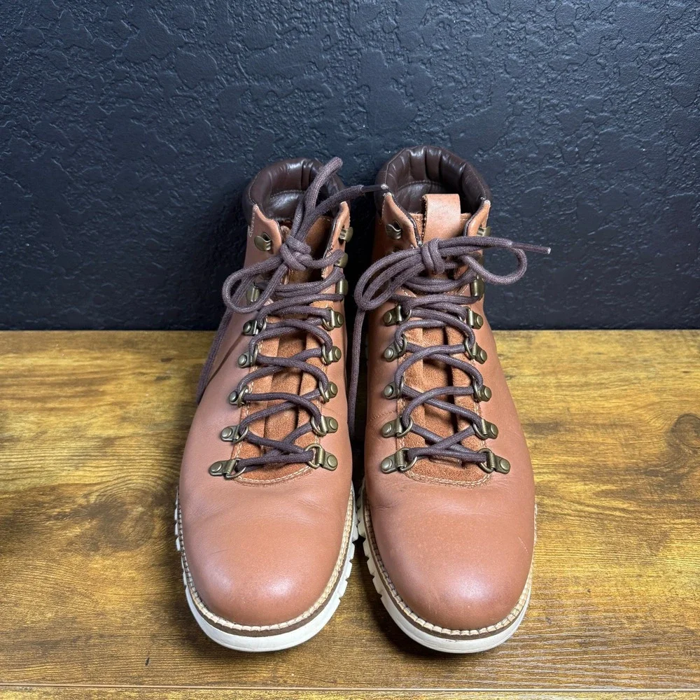 Cole Haan Zerogrand Hiker C25555 Brown Leather Boots Mens 9M